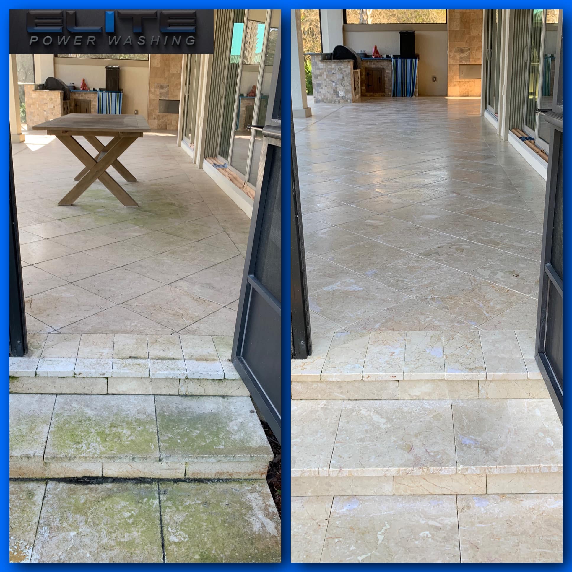 travertine sealing before and after